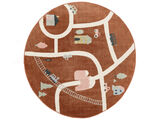 Road map Rug - Rust red / Multicolor