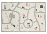 Road map Rug - White / Multicolor