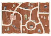 Road map Rug - Rust red / Multicolor