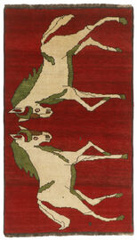 
    Kashghai Old pictorial - Dark red - 101 x 179 cm
  