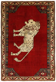 
    Kashghai Old pictorial - Dark red - 165 x 237 cm
  