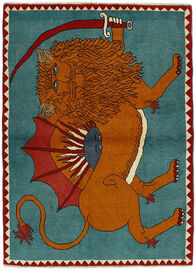
    Kashghai Old pictorial - Dark red - 104 x 145 cm
  