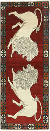 
    Kashghai Old pictorial - Dark red - 103 x 278 cm
  